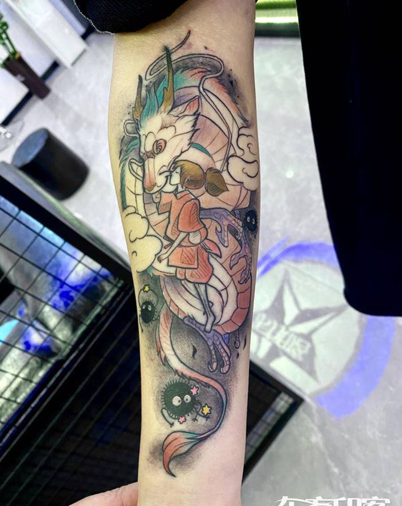 千与千寻纹身图片_手臂New School新传统纹身图案