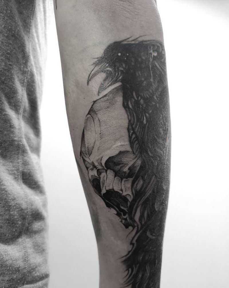 添加头骨纹身图片_手臂纹身图案