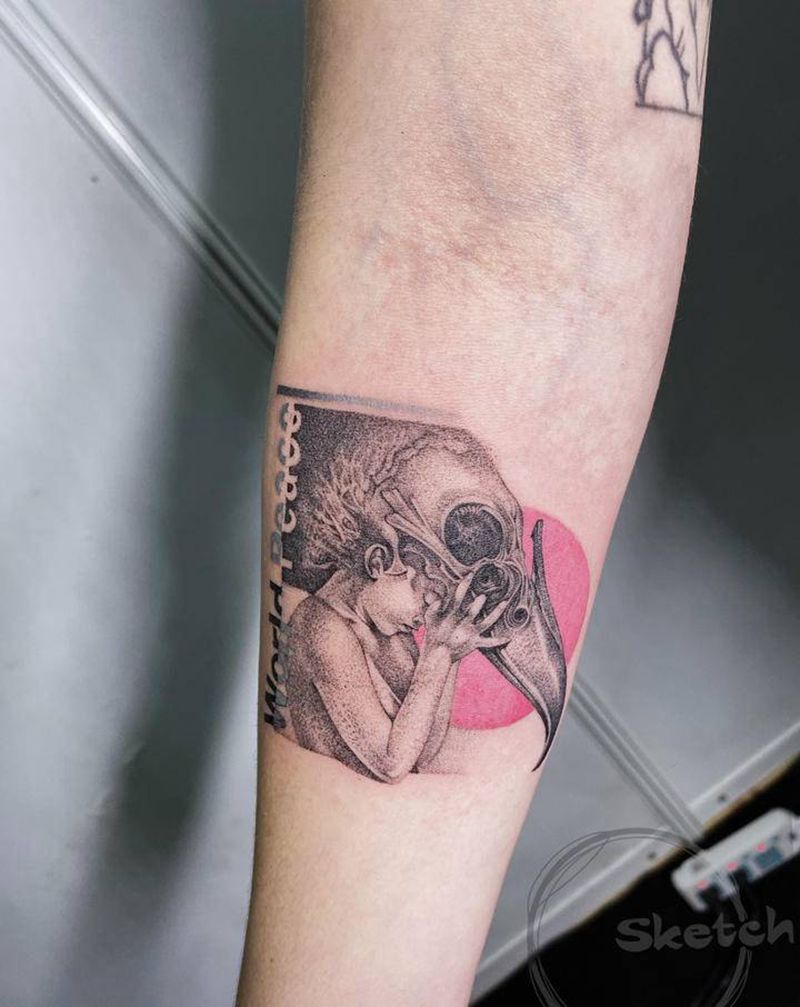 情侣纹身纹身图片_手臂欧美写实纹身图案