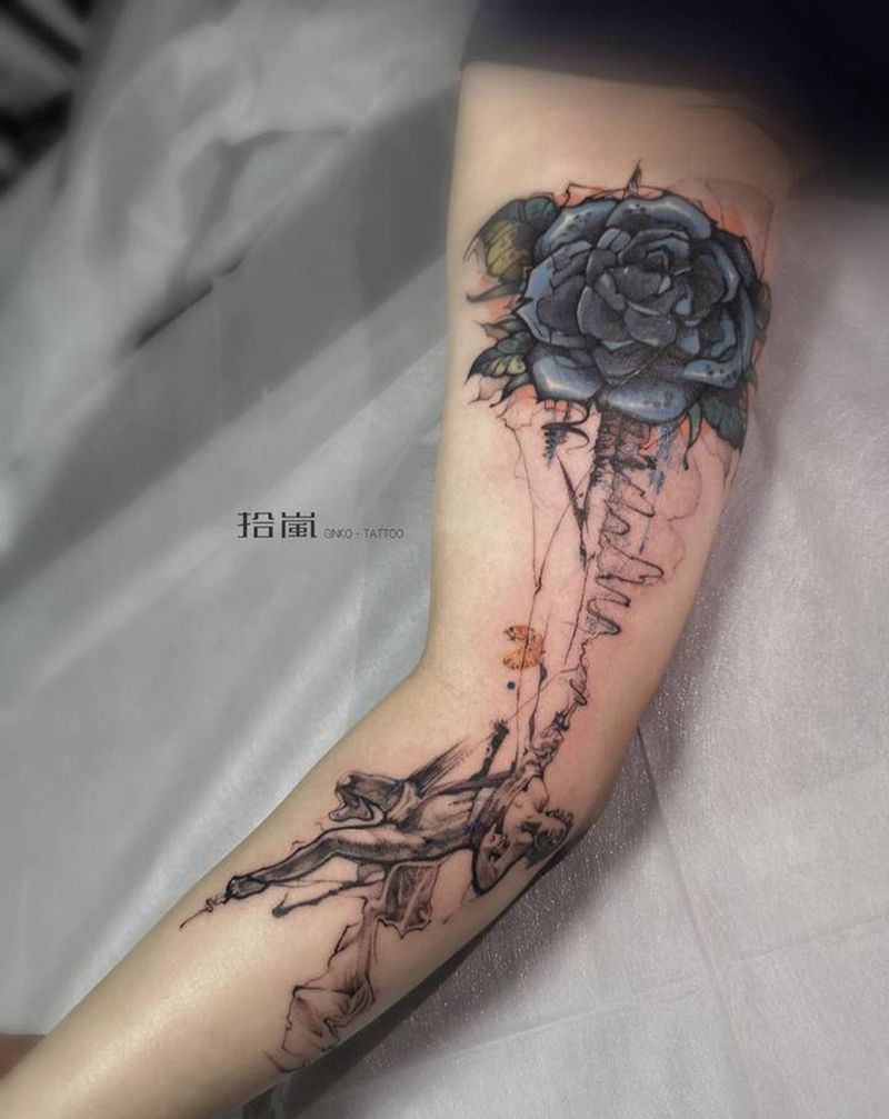 重生纹身图片_手臂欧美写实纹身图案