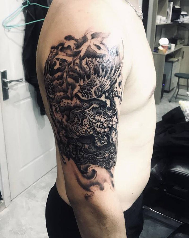 貔貅纹身图片_手臂纹身图案