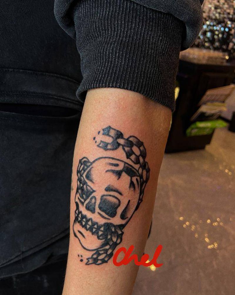 oldschool骷髅纹身图片_手臂手部Old School老传统纹身图案