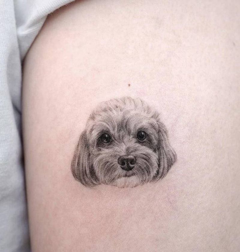 狗纹身图片_欧美写实纹身图案