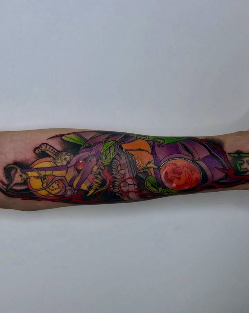 动漫纹身遮盖纹身图片_手臂New School纹身图案