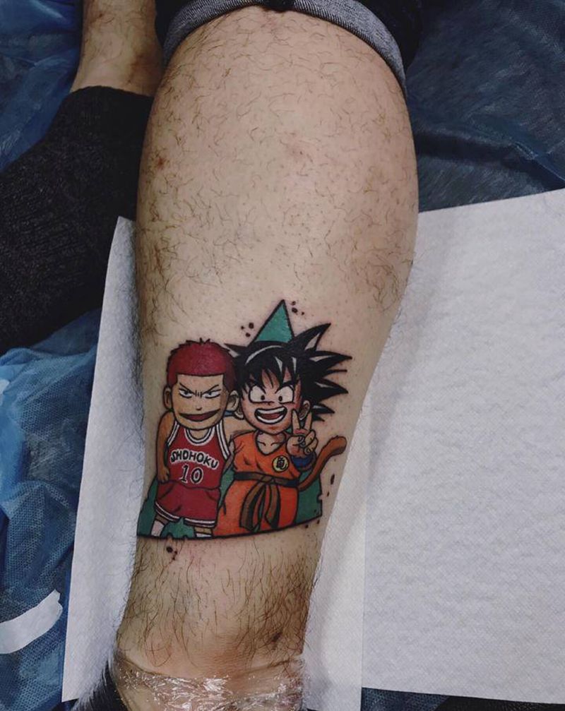 动漫纹身纹身图片_脚部腿部New School纹身图案