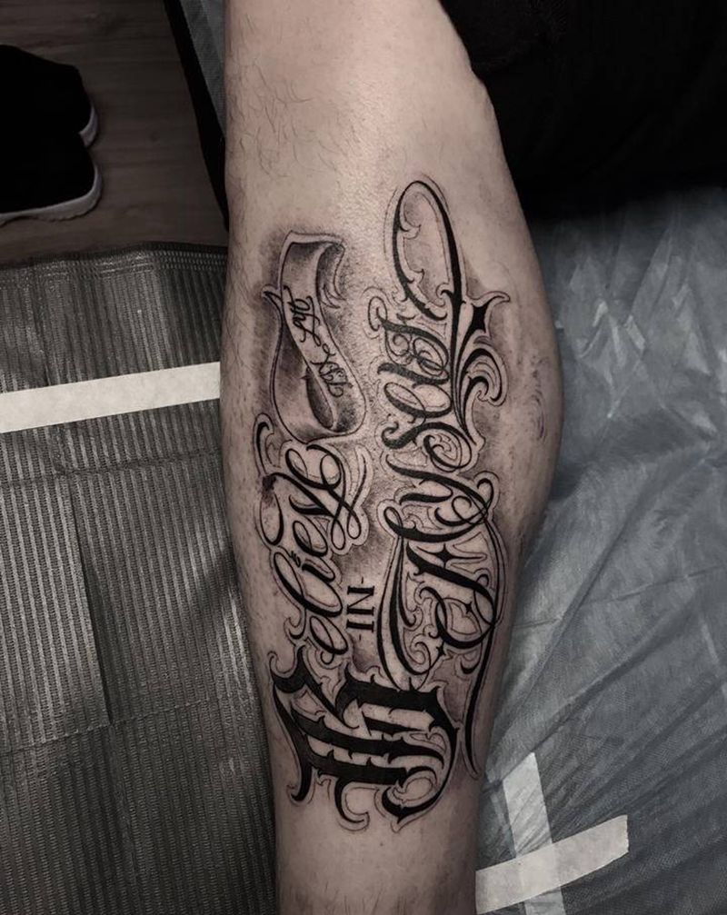 花体字纹身图片_花体字纹身图案