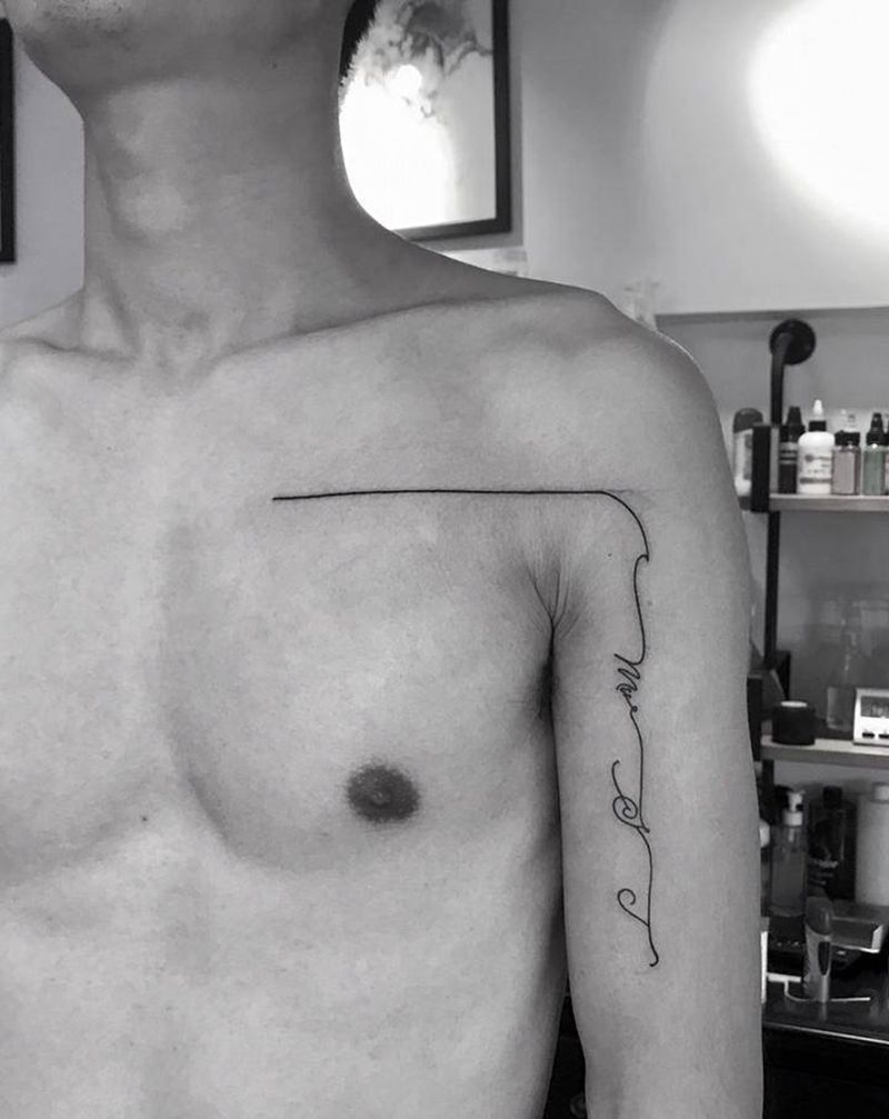 线条纹身图片_几何纹身图案