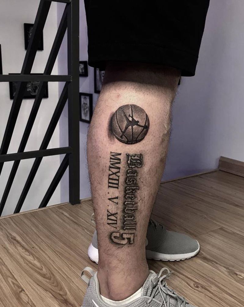 恢复后补色纹身图片_腿部几何欧美写实纹身图案