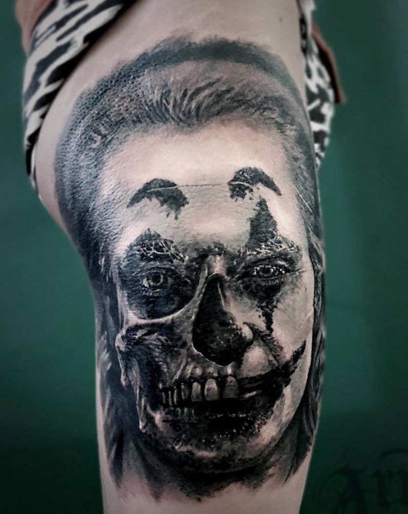 欧美纹身图片_腿部欧美写实纹身图案