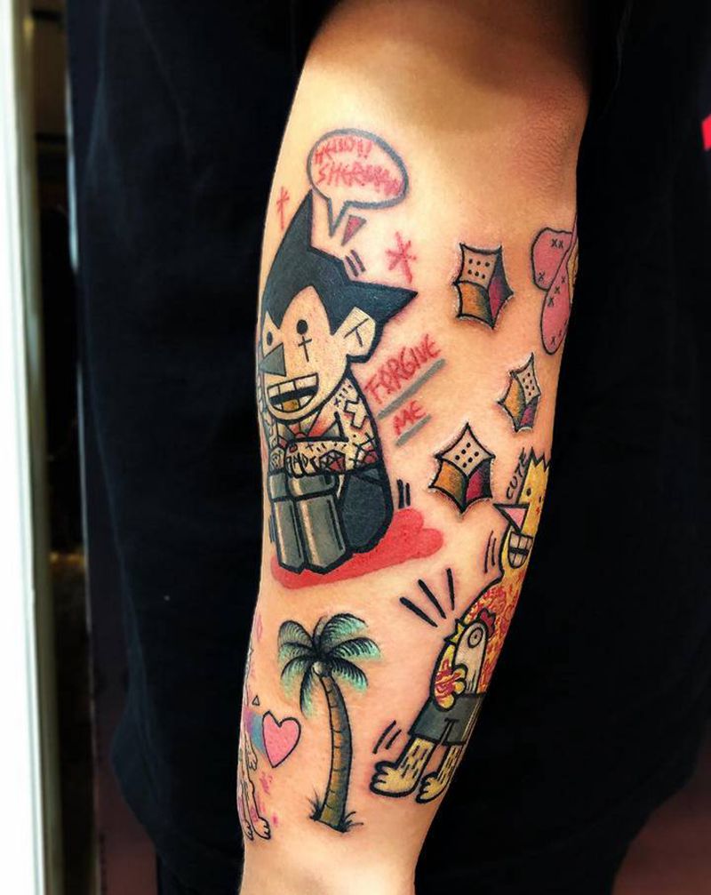 卡通人物纹身图片_卡通纹身图案