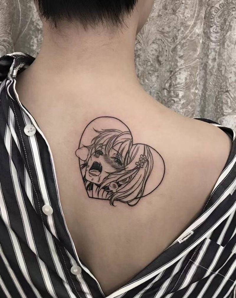 日漫纹身图片_肩部纹身图案