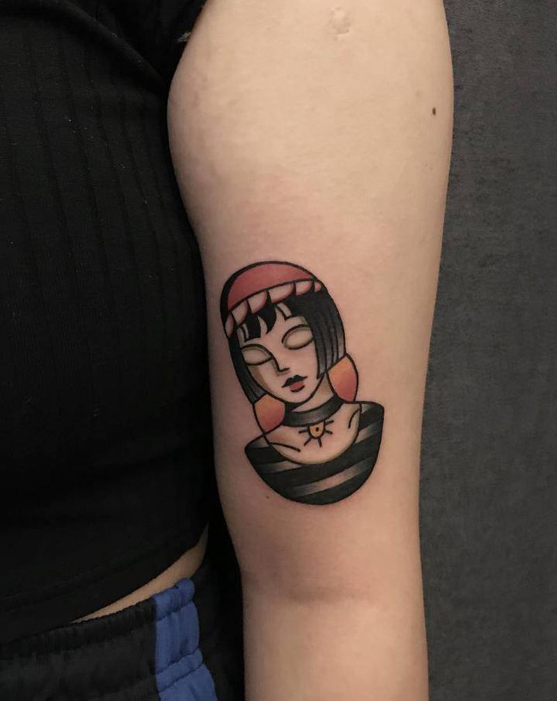 这个杀手不太冷纹身图片_手臂Old School纹身图案