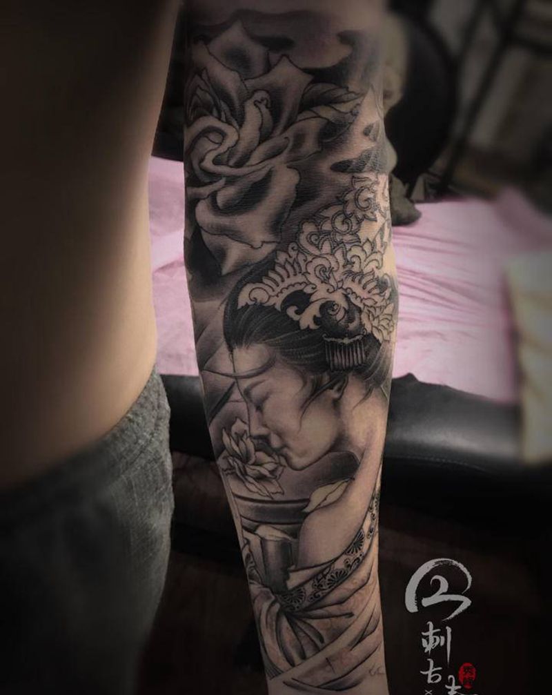 别人家女朋友纹身图片_手臂新传统纹身图案