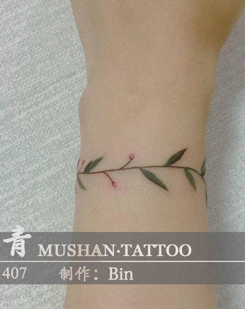 纯手绘手环纹身图片_手臂纹身图案