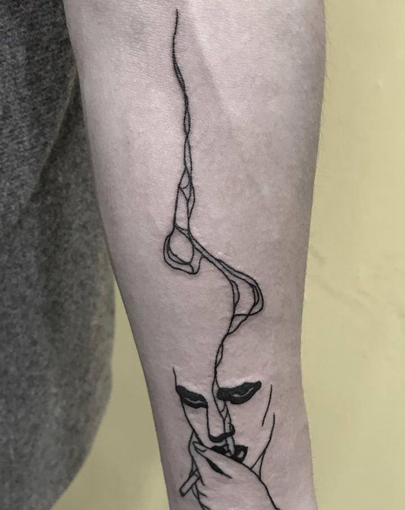 线条纹身图片_手臂几何纹身图案