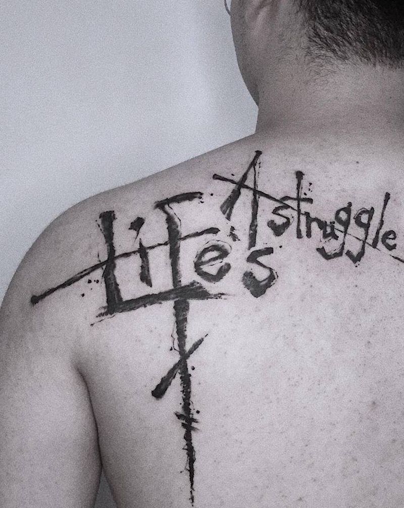 英文_纹身图片_背部纹身图案