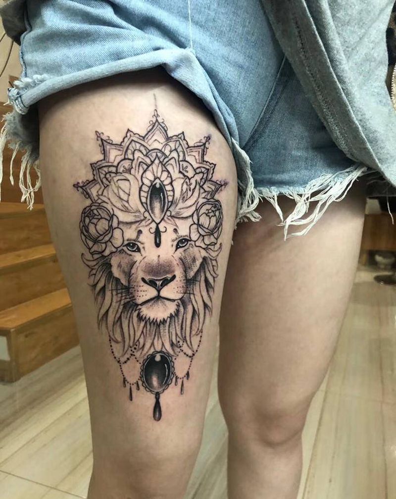 性感纹身图片_腿部纹身图案