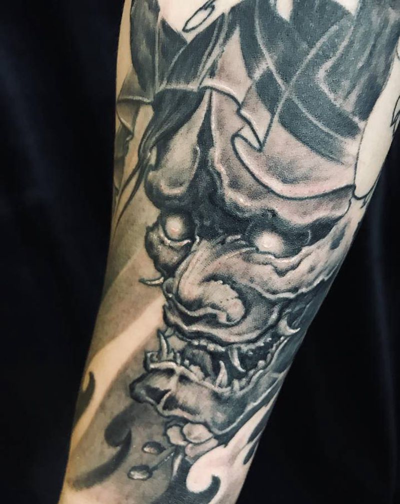 般若纹身图片_手臂新传统般若纹身图案