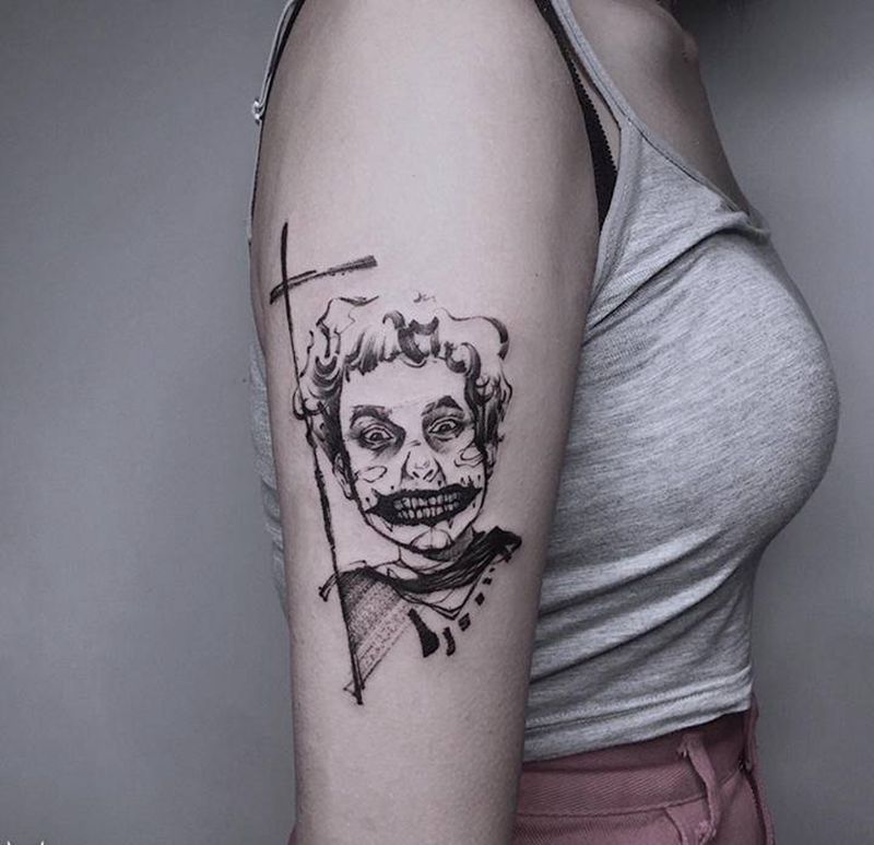 恶童纹身图片_手臂个人风格纹身图案