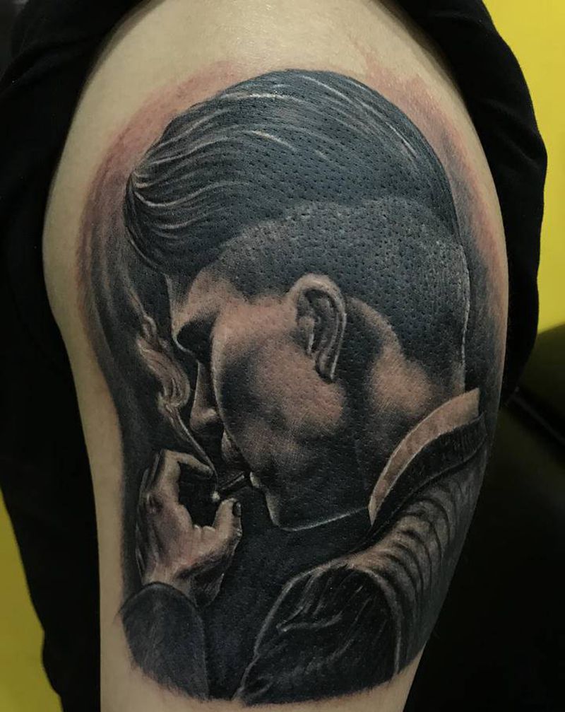 肖像纹身图片_手部欧美写实写实肖像纹身图案