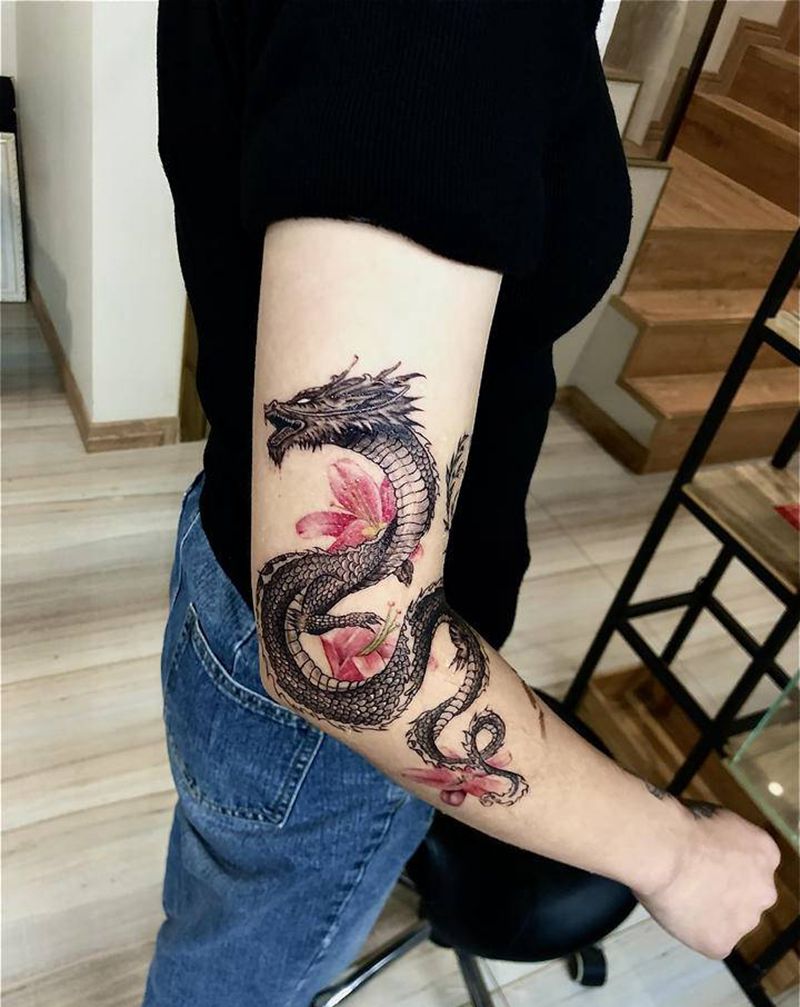 望子成龙纹身图片_手臂新传统纹身图案