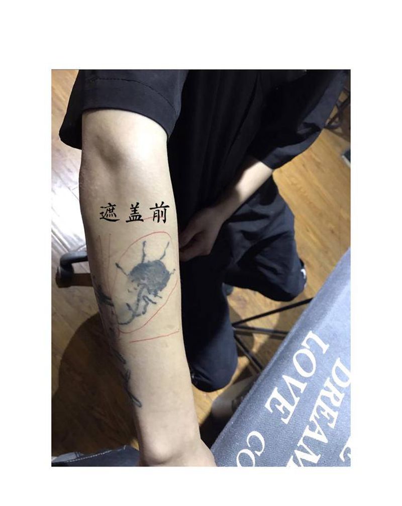 荷花遮盖旧纹身纹身图片_手部手臂新传统荷花纹身图案