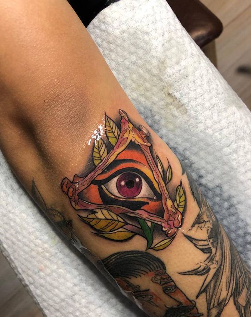 全视之眼纹身图片_手臂New School纹身图案