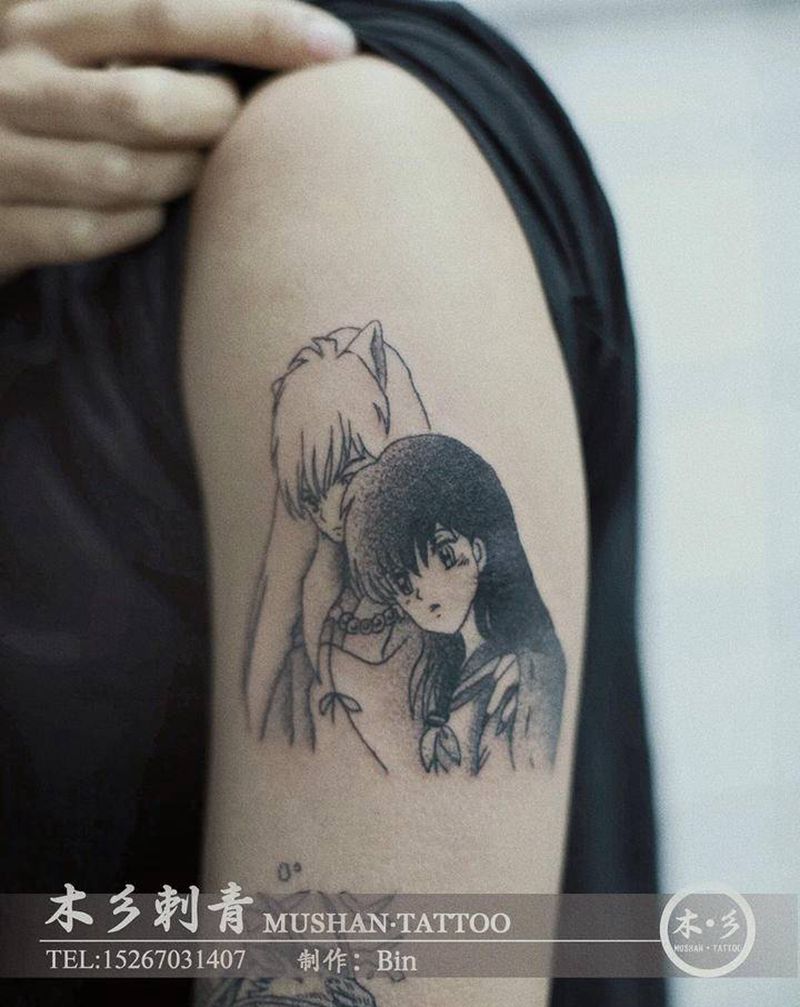 犬夜叉纹身图片_手臂点刺动漫纹身图案