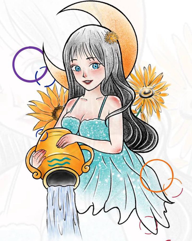 水瓶座纹身纹身图片_腿部手臂纹身图案