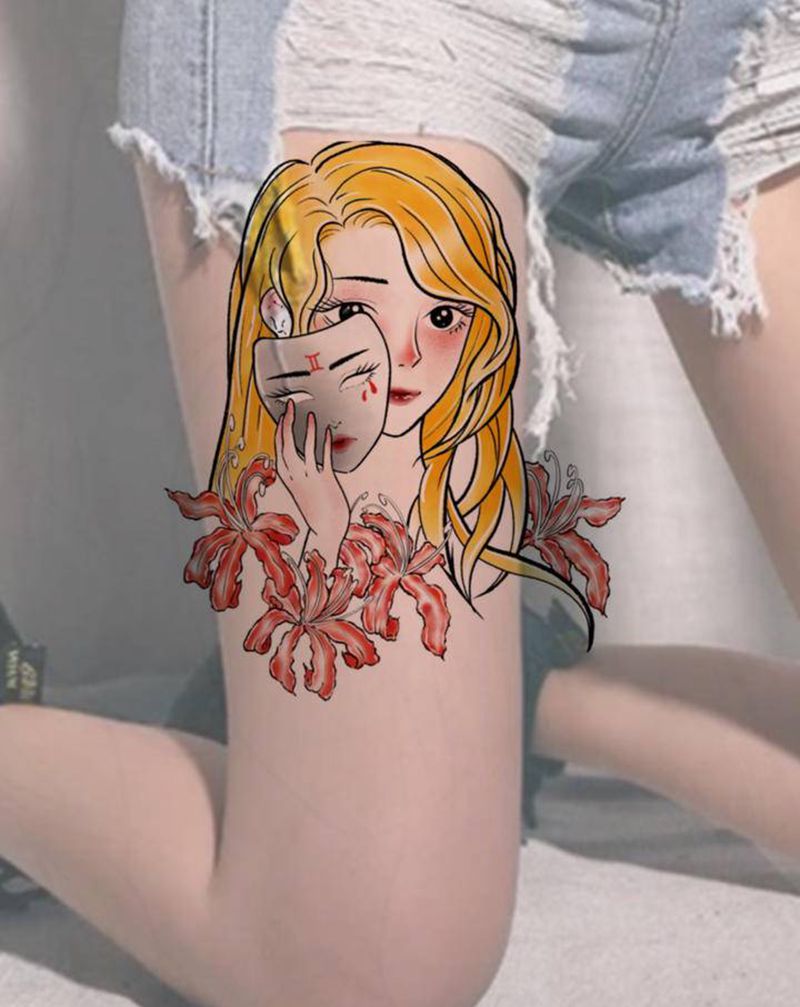 双子纹身手稿纹身图片_腿部手臂纹身图案