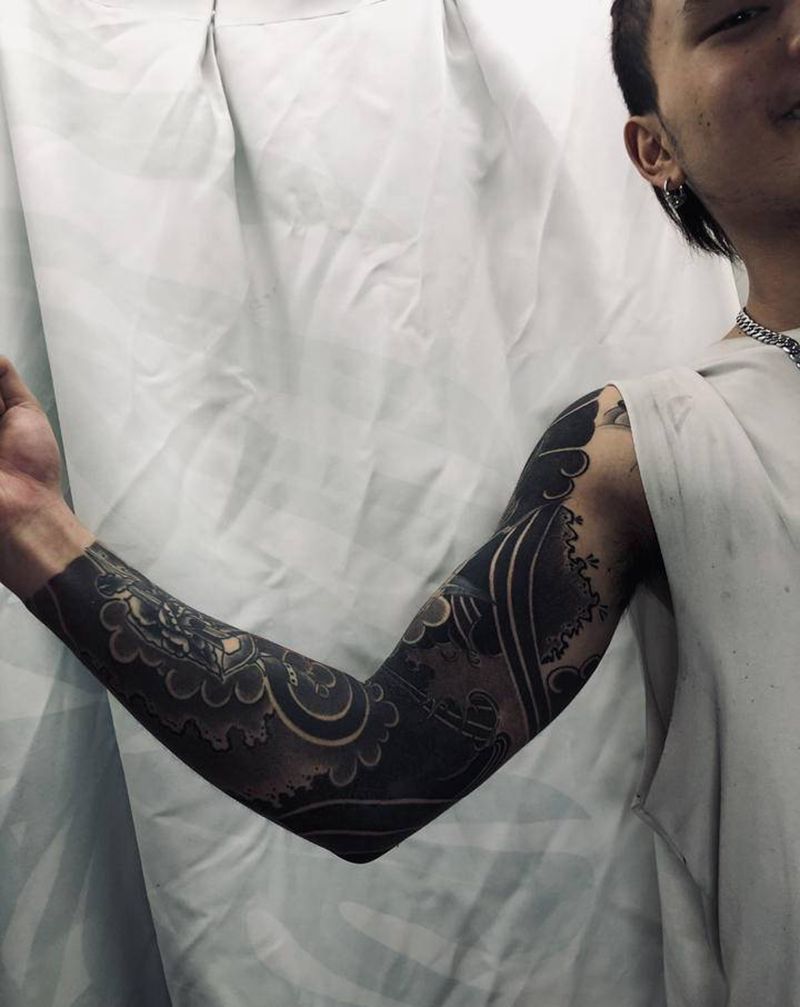 老图修改添加纹身图片_手臂老传统纹身图案