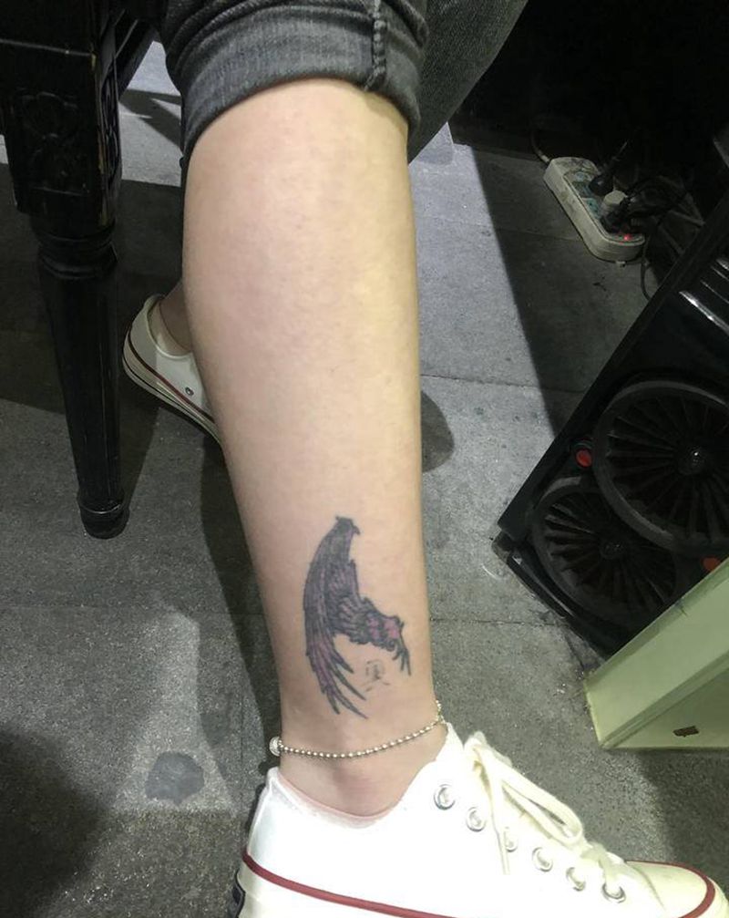 遮盖前与遮盖后纹身图片_腿部新传统纹身图案