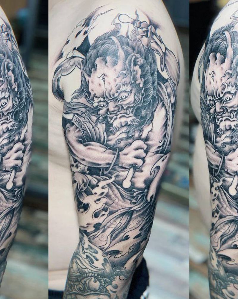 雷神作品纹身图片_手臂新传统纹身图案
