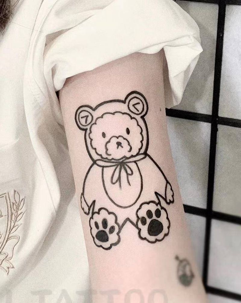 可爱小熊纹身图片_手臂纹身图案