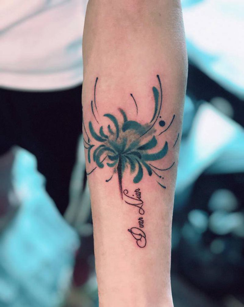 彼岸花纹身图片_水彩纹身图案