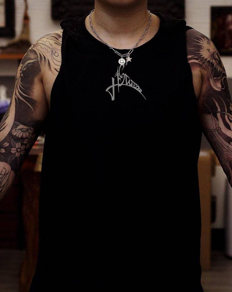 龙凤臂纹身图片_手臂新传统纹身图案