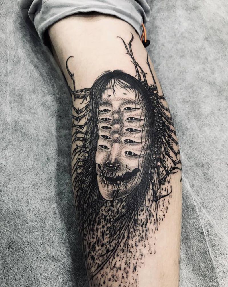 暗黑纹身图片_点刺纹身图案