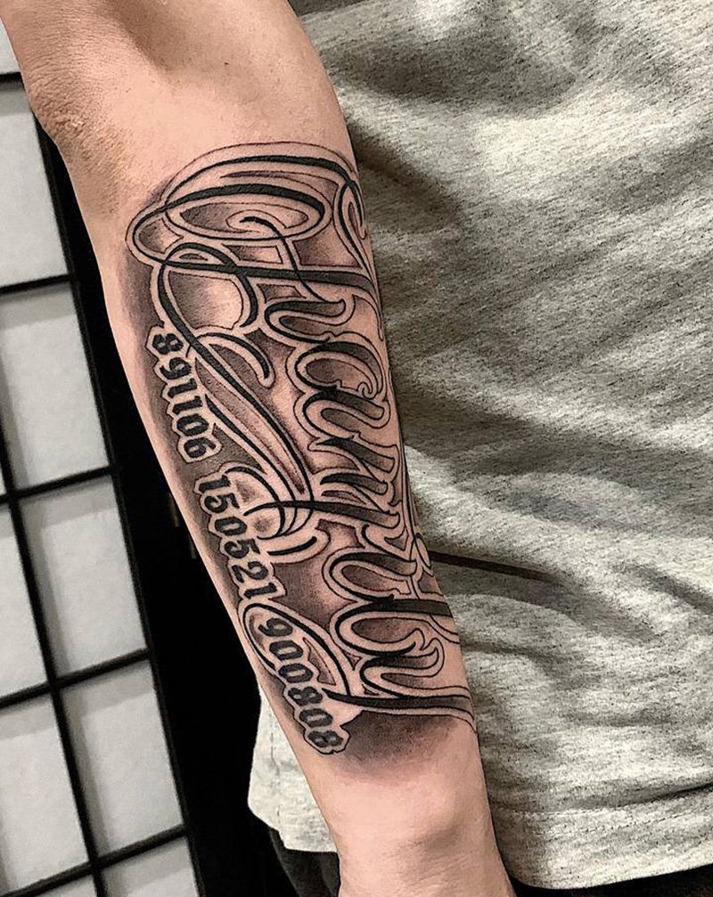 花体字纹身图片_手臂花体字纹身图案