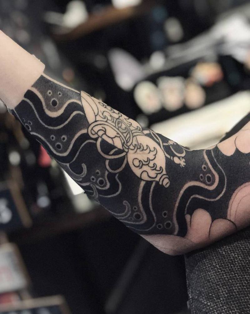 花臂纹身图片_老传统纹身图案