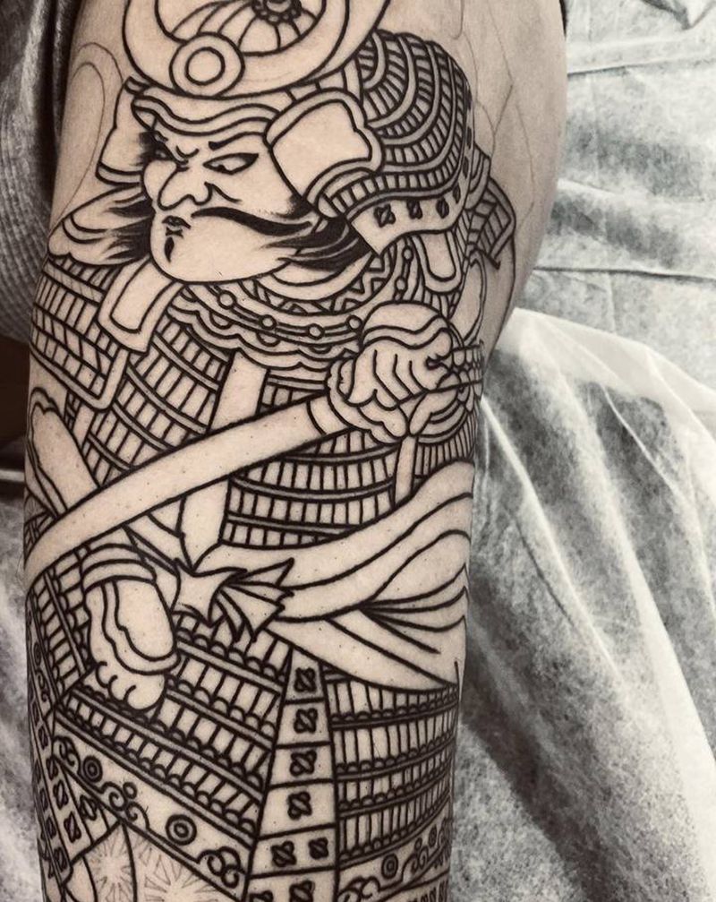 源赖光纹身图片_老传统纹身图案