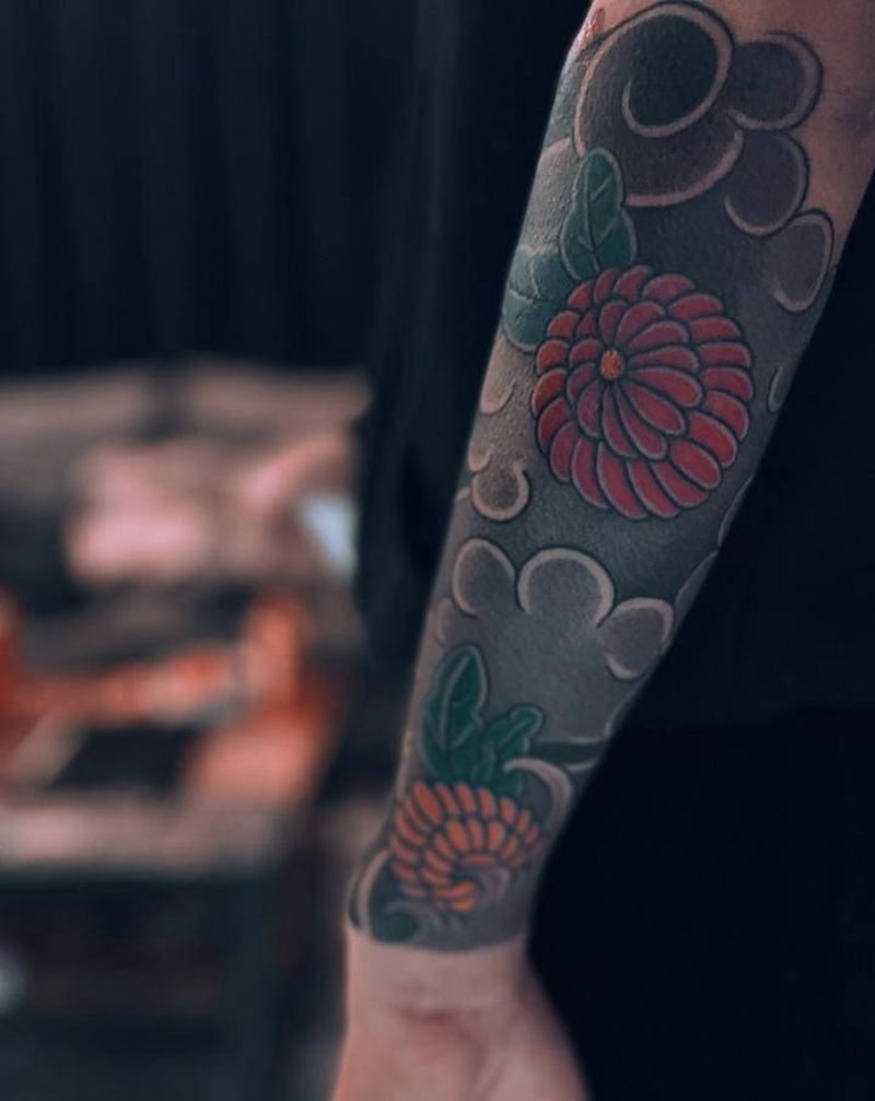 传统圆5纹身图片_老传统纹身图案