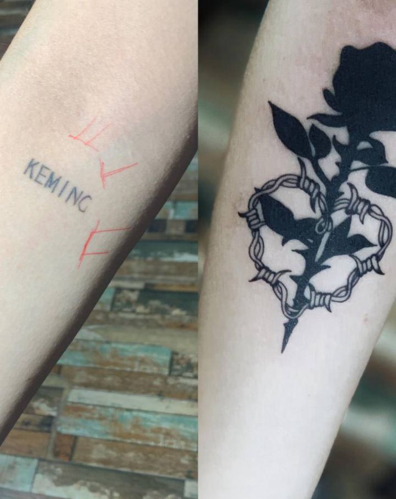 玫瑰花纹身纹身图片_图腾Old School纹身图案