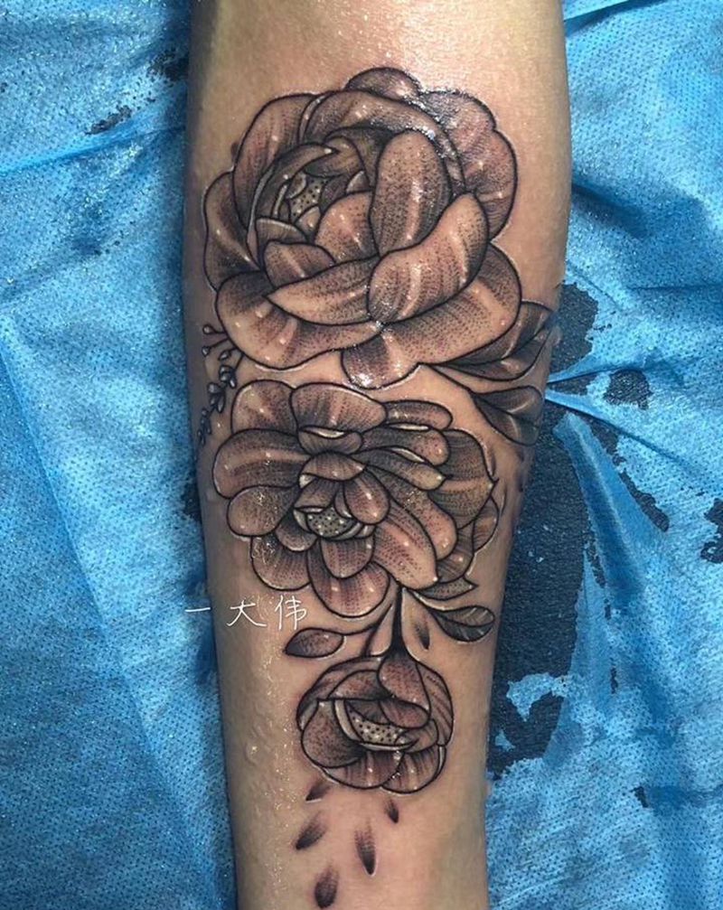 2018.11.25作品 花纹纹身图片_手臂点刺纹身图案