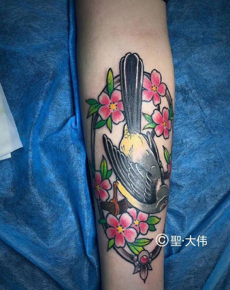 鸟纹身2019.7.27纹身图片_手臂Old SchoolNew School鸟纹身图案