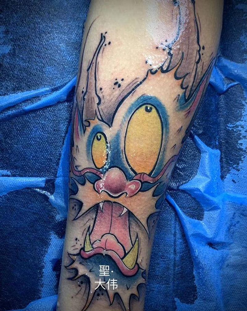 卡通龙纹身龙纹身图片_手臂Old SchoolNew School龙纹身图案