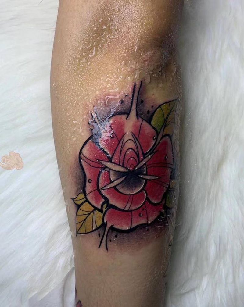 花纹身 欧美纹身拼接纹身图片_手臂Old SchoolNew School花纹身图案