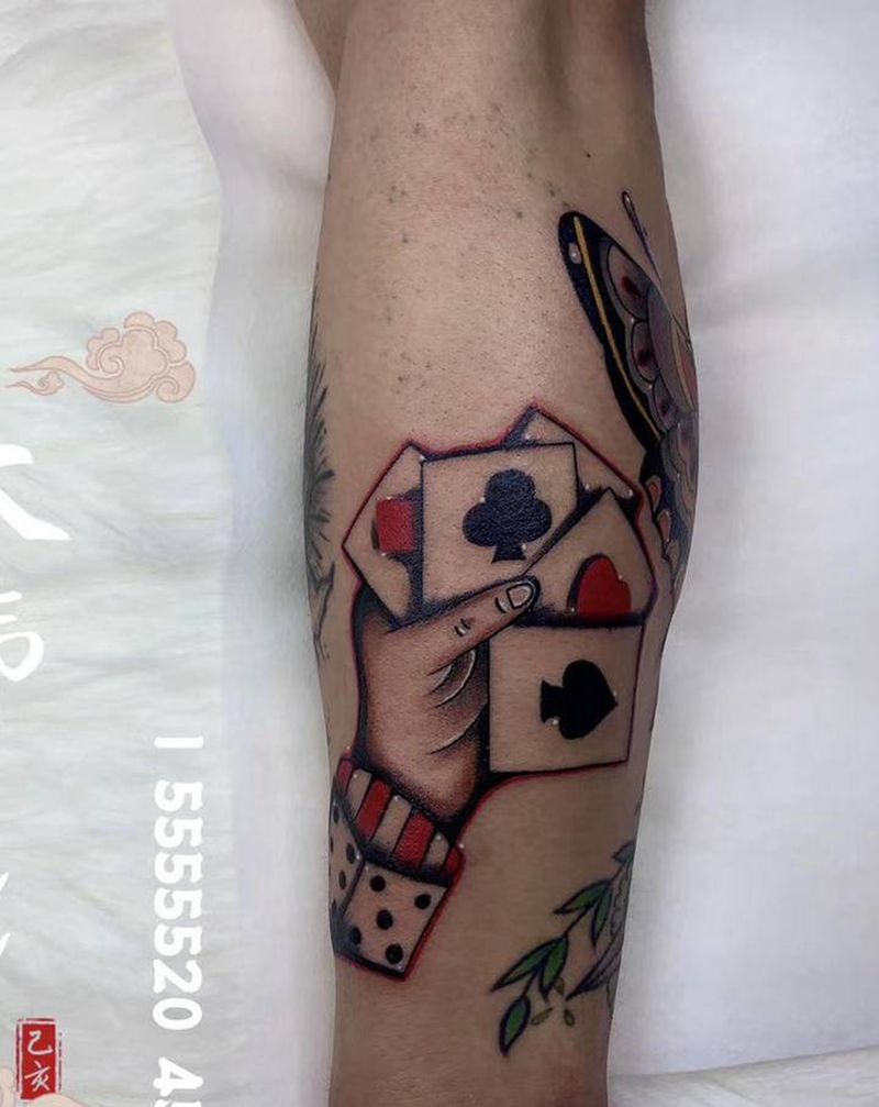 美式纹身纹身图片_手臂Old SchoolNew School手蝴蝶纹身图案