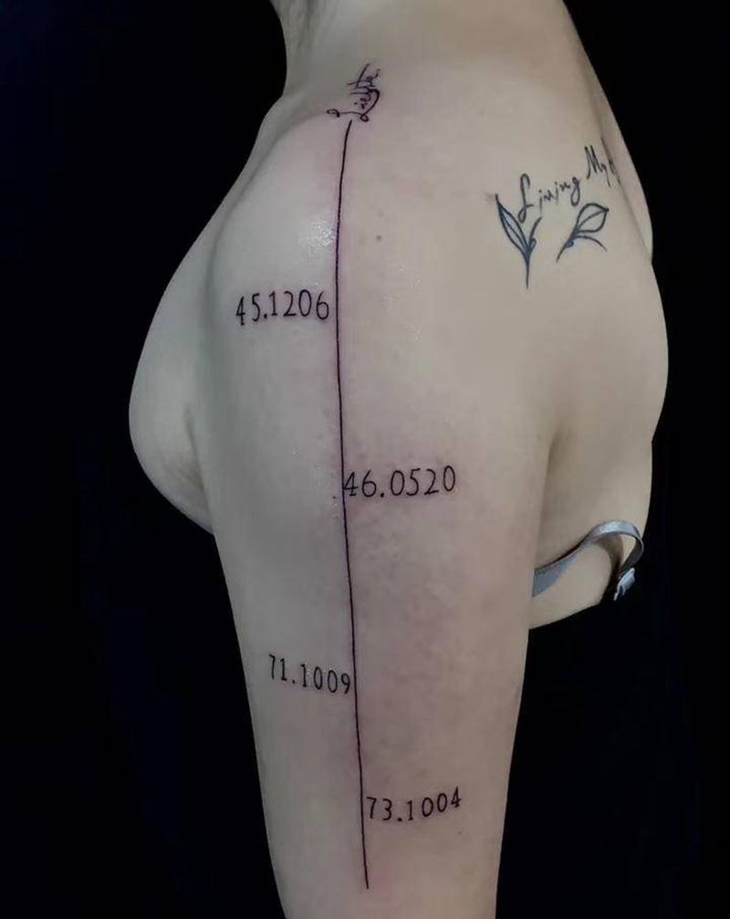 时间线纹身图片_手臂几何纹身图案