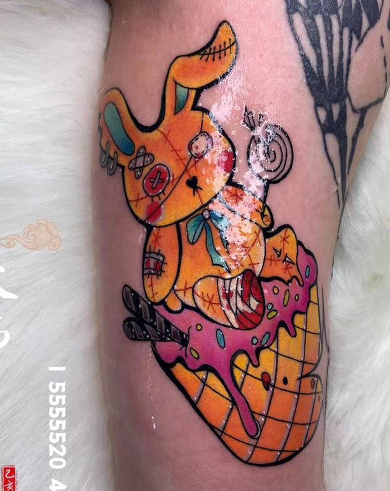 兔子纹身纹身图片_手臂New SchoolOld School兔子纹身图案