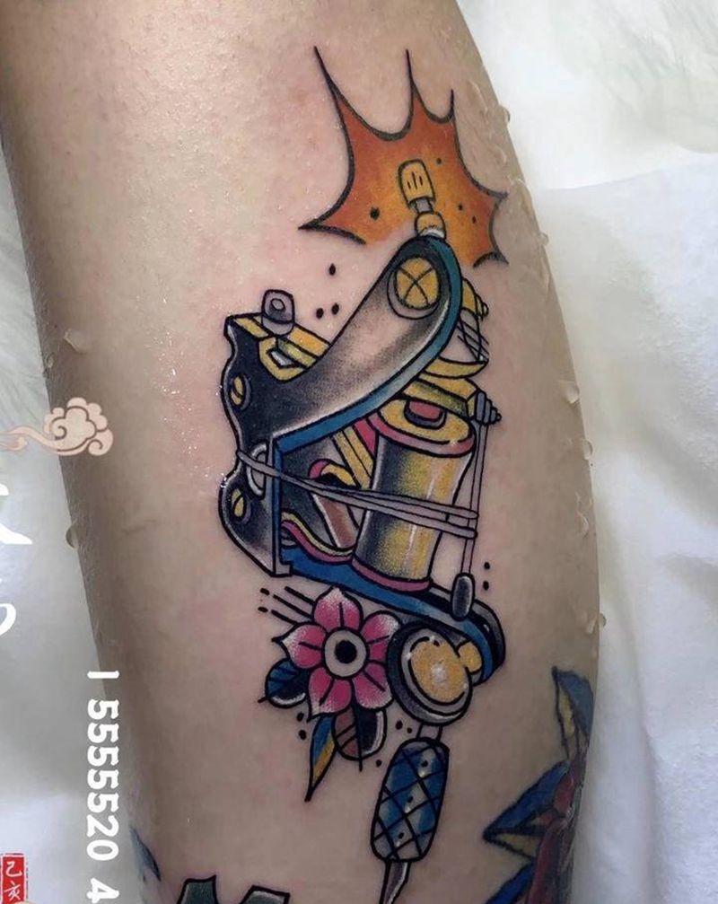 纹身机纹身纹身图片_腿部脚部Old SchoolNew School机纹身图案